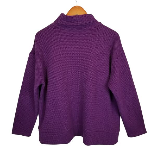 Talbots Plus Women's Cowl Neck Purple Knit Boxy Cut Sweater Size 1X - Picture 2 of 5